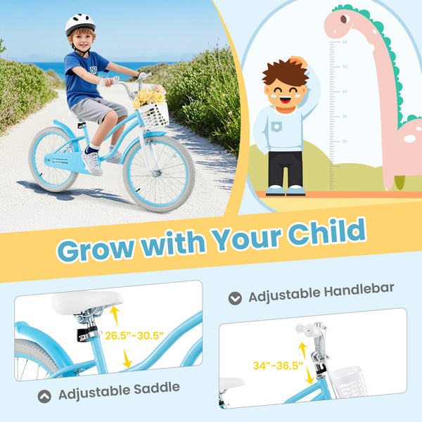 14/16/18 inch kids bike with dual brakes and adjustable seat, shown at angle 32, perfect for young riders.