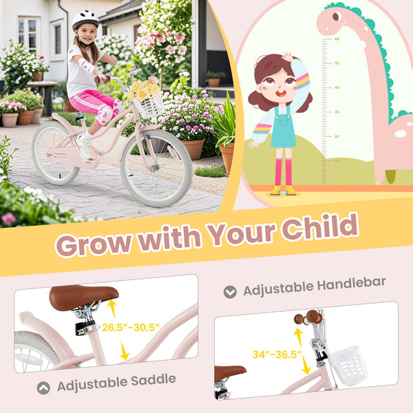 16 Inch Kids Bike with Front Handbrake and 2 Training Wheels