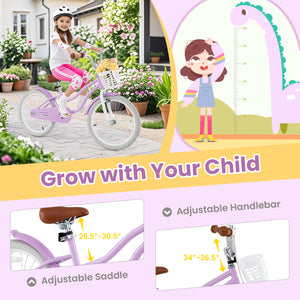 14 Inch Kid's Bike with Removable Training Wheels and Basket