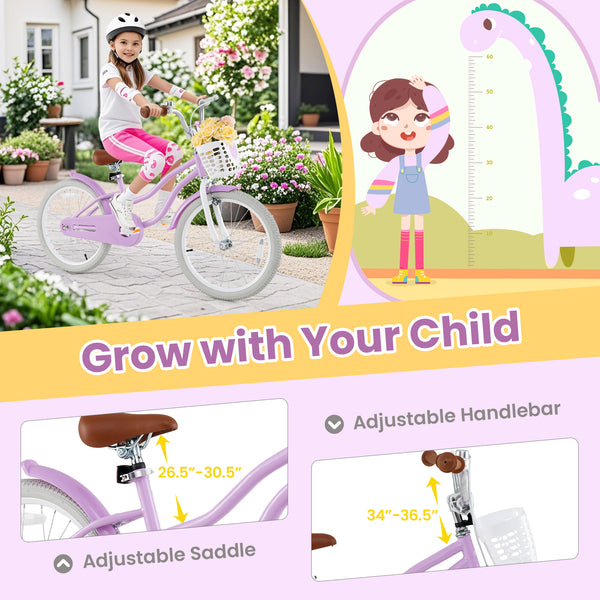 14 Inch Kid's Bike with Removable Training Wheels and Basket