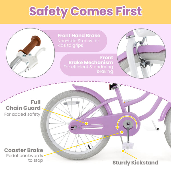 14 Inch Kid's Bike with Removable Training Wheels and Basket