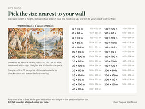 Watercolor Deer Teepee Camping Wall Mural, image 5