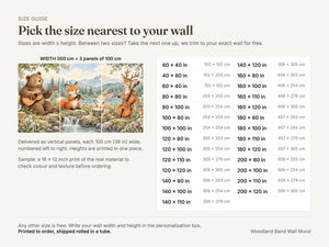 Watercolor Woodland Band Wall Mural, image 5