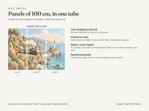 Watercolor Coastal Train Wall Mural, image 8
