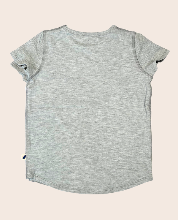 All-Day Tee in Steel Heather for babies, showcasing a soft, stylish design from angle 6.