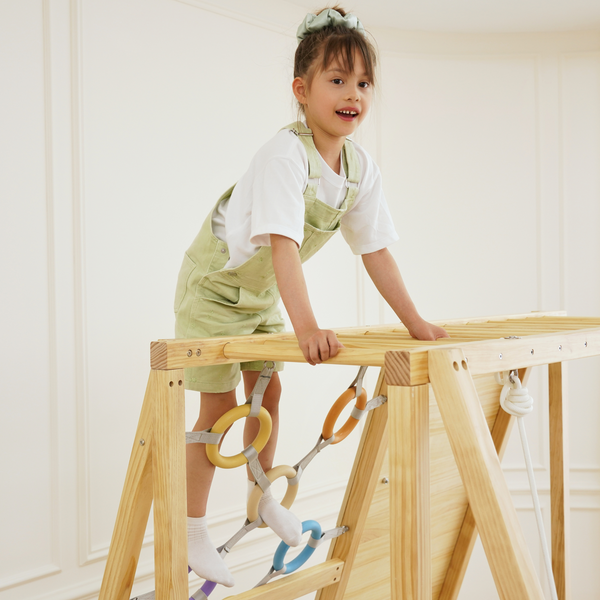 X-Large Sweetgum Indoor Sensory Playset for babies, showcasing engaging textures and colors from a 15-degree angle.