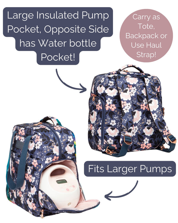 Sarah Wells Kelly Breast Pump Backpack & Tote  – Insulated Pocket, Laptop Sleeve & Easy-Clean Interior – Fits All Pumps for Moms