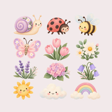 Tulip Garden Wall Decals, Set of 12, image 1