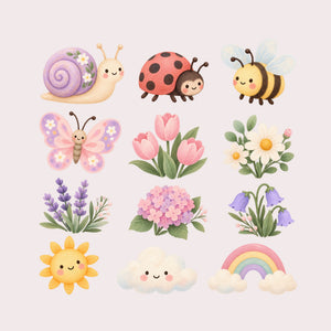Tulip Garden Wall Decals, Set of 12, image 1