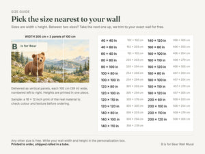Watercolor B is for Bear Alphabet Wall Mural, image 5