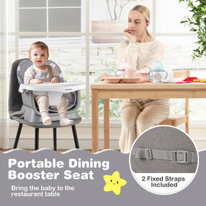 16-in-1 Baby High Chair with Activity Center and Booster Seat for Babies and Toddlers-Grey