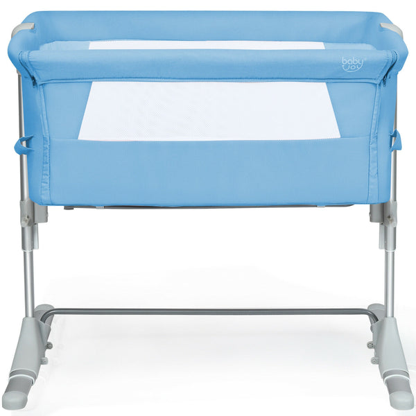 Portable baby bed side sleeper bassinet crib with carrying bag, perfect for travel and safe sleep. Angle 19 view.