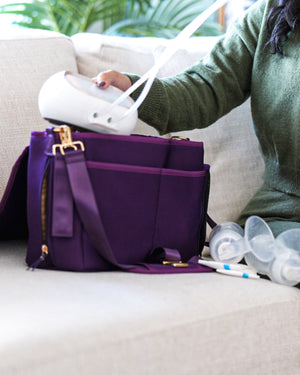 Sarah Wells Deluxe Stroller Caddy Organizer – Insulated, Machine-Washable with Crossbody Strap, Storage Pockets & Luggage Sleeve