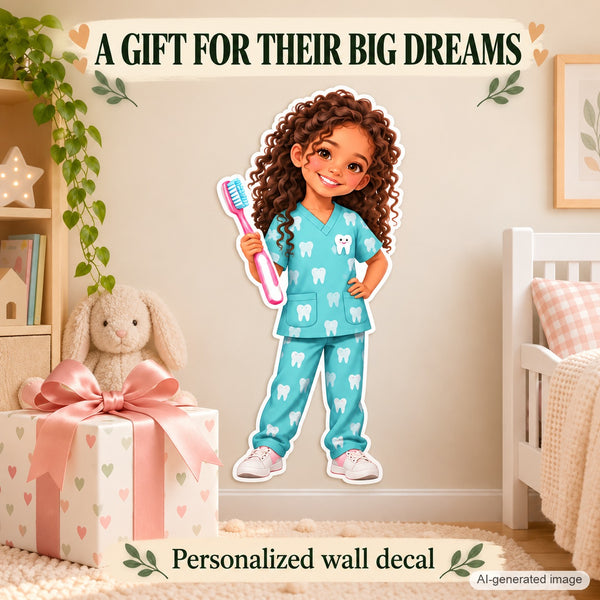 Personalized Dentist Wall Decal from Photo, Dream Job Sticker, image 9
