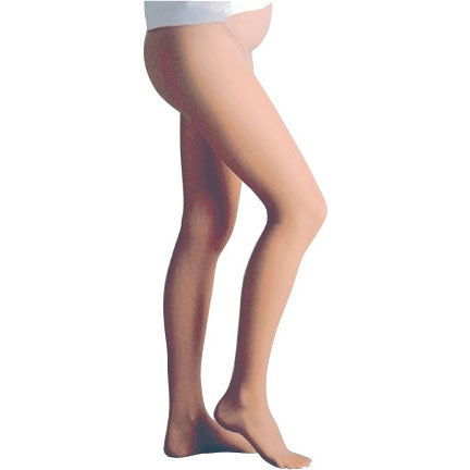 Ladeis' Sheer Mod Maternity 15-20 mmHg Panty Hose - Queen Size, Beige Compression Stockings for Pregnancy