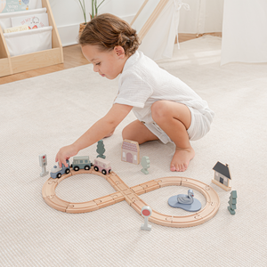 30-Piece Wooden Train Set for Toddlers Ages 1+