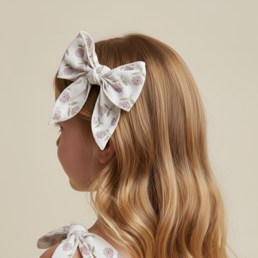 Organic Hair Bow Clip - Lavender