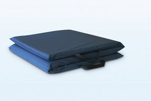 Tri-Fold Bedside Fall Mat - 3-Ply Vinyl, Skid-Resistant, 1.5 x 24 x 72 - Navy