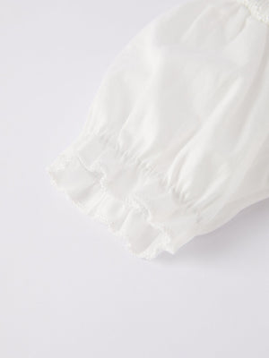 White  Smocked Church Christ Bishop Christening Girls Romper