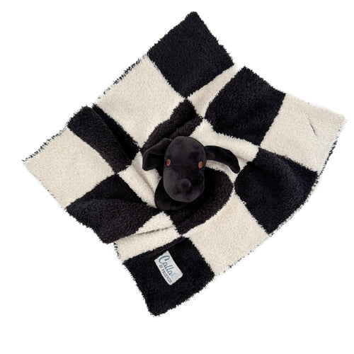 Soft and cuddly Calla Lovey for babies, shown at angle 17, perfect for comfort and security.