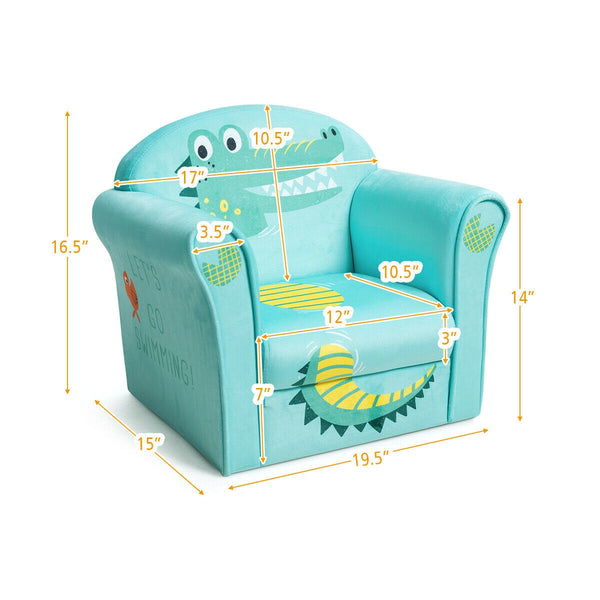 Kids astronaut armrest upholstered couch from angle 21, perfect for playtime and cozy seating in any child's room.