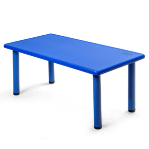Kids plastic rectangular learn and play table at angle 13, perfect for creative play and learning activities.