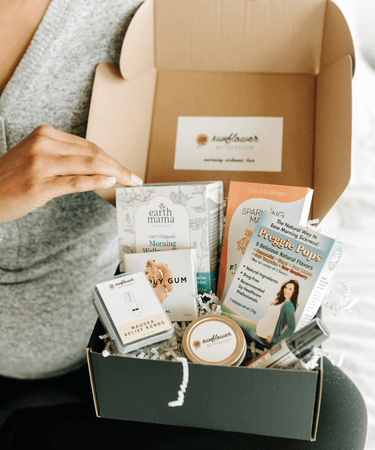 "Morning Sickness Box - thoughtful baby gift set for expecting mothers, featuring essential comfort items."