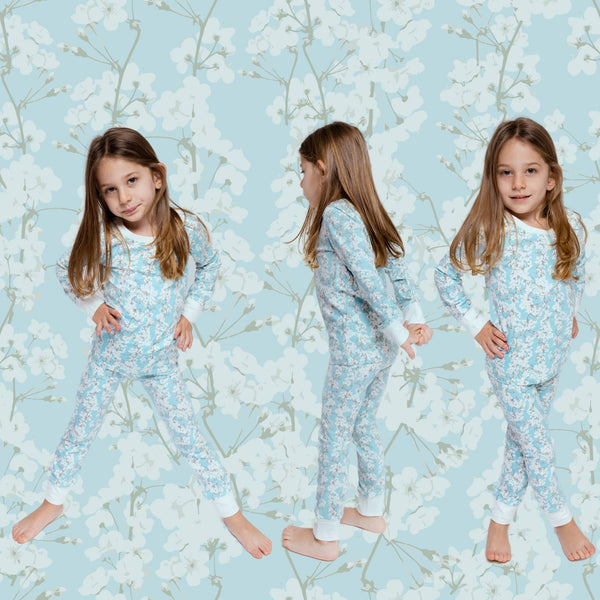 Organic Kids Pajamas - Cherry Blossoms