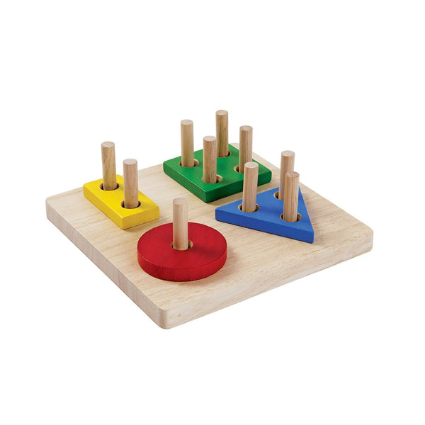 Geometric sorting board for babies, promoting early learning and sensory play, viewed from angle 8.