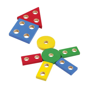 Geometric sorting board for babies, promoting early learning and sensory play, viewed at a 10-degree angle.