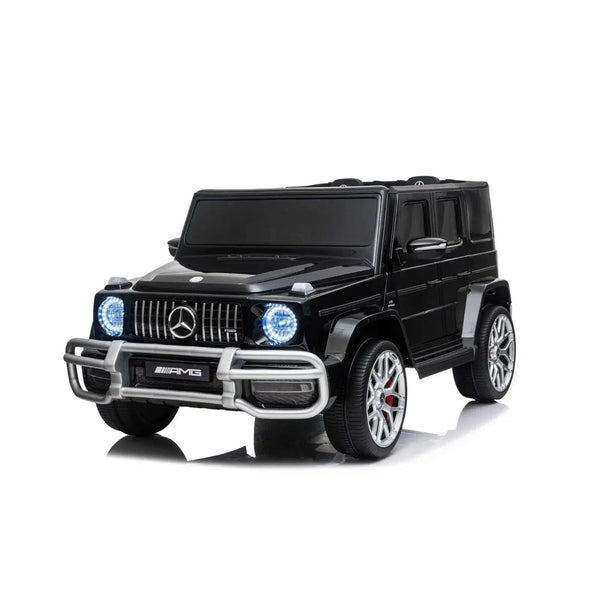 24V 4x4 Mercedes Benz G63 AMG ride-on car for kids, 2-seater G Wagon, angled view showcasing stylish design.