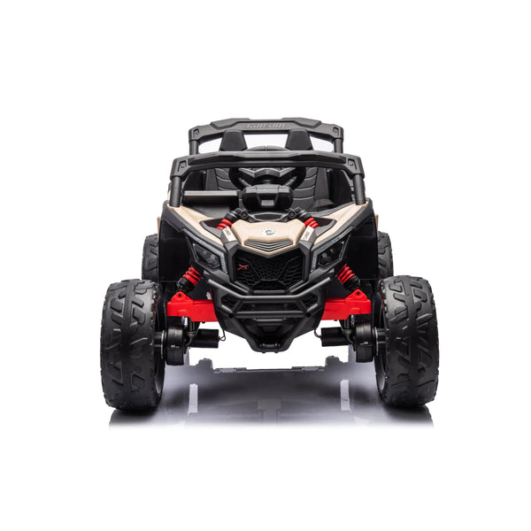 Kids electric ride-on 24V Can-Am Maverick UTV, 1-seater, angled view showcasing fun and adventure for children.