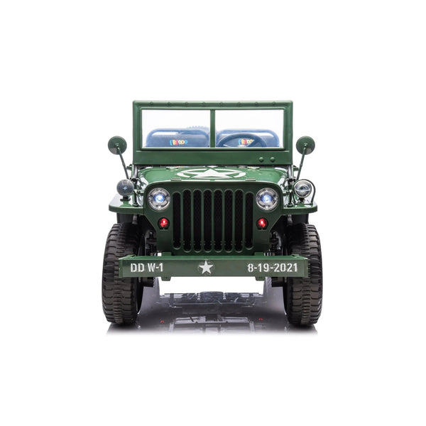 Military Willys 24V 3-Seater 4x4 Kids Ride-On Truck