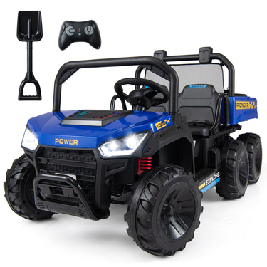 24V 2-Seater Kids Ride on Dump Truck 4WD with Electric Dump Bed and Lights