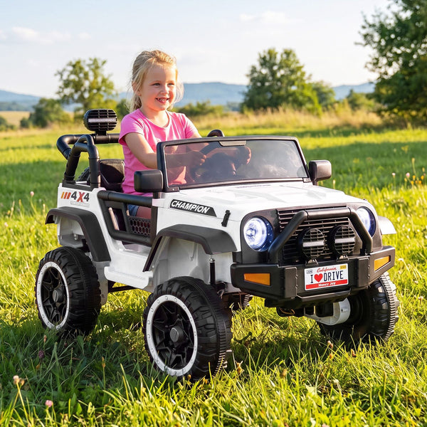 24V 2-Seater Kids Ride On Truck 2WD/4WD with Lockable Doors and Music