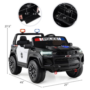 24V 2-Seater Ride on Police Car 4WD Chevrolet with Megaphone and LED Flashing Lights