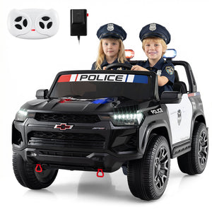 24V 2-Seater Ride on Police Car 4WD Chevrolet with Megaphone and LED Flashing Lights