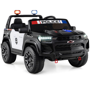 24V 2-Seater Ride on Police Car 4WD Chevrolet with Megaphone and LED Flashing Lights