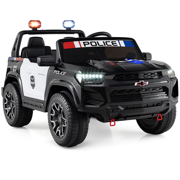 24V 2-Seater Ride on Police Car 4WD Chevrolet with Megaphone and LED Flashing Lights