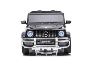 24V Mercedes Benz G63 AMG 4x4 ride-on car for kids, 2-seater, stylish design, angle view.