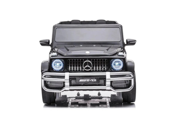 24V Mercedes Benz G63 AMG 4x4 ride-on car for kids, 2-seater, stylish design, angle view.