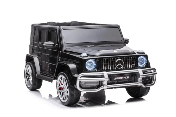 24V 4x4 Mercedes Benz G63 AMG ride-on car for kids, 2-seater G Wagon, angle view.