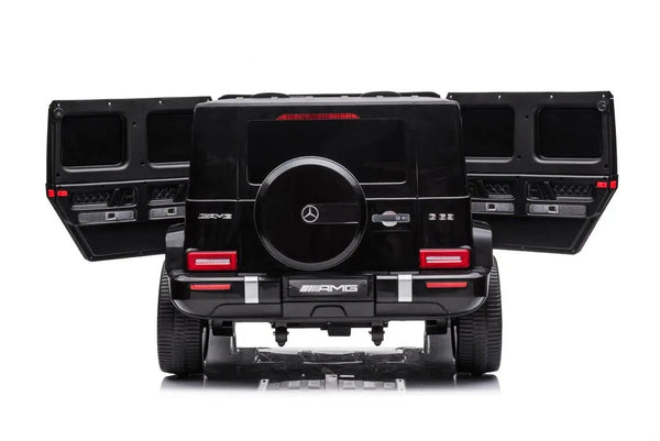 24V 4x4 Mercedes Benz G63 AMG ride-on car for kids, 2-seater, stylish design, angle view.