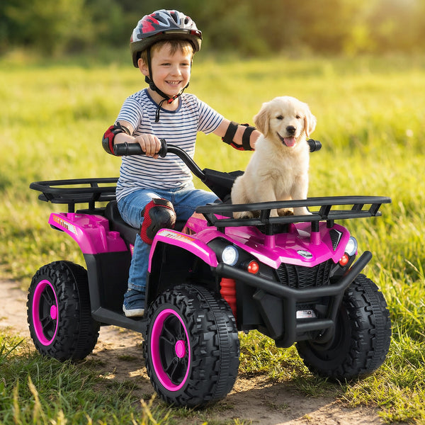24V Electric Ride On Quad with LED Headlights - Rechargeable