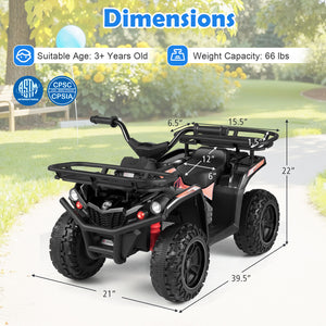 24V Electric Ride On Quad with LED Headlights - Rechargeable