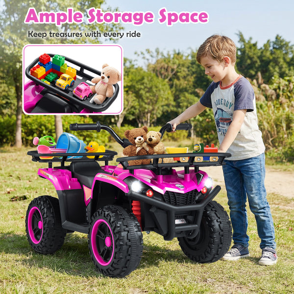 24V Electric Ride On Quad with LED Headlights - Rechargeable