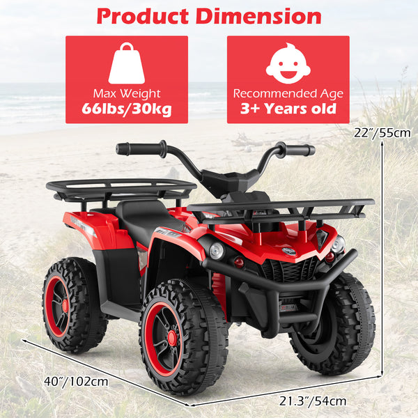 24V Electric Ride On Quad with LED Headlights - Rechargeable