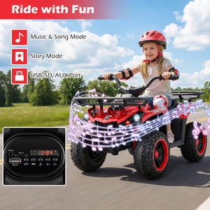 24V Electric Ride On Quad with LED Headlights - Rechargeable