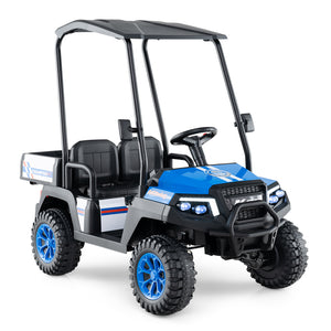 24V Kids Golf Cart 4WD 2-Seater Ride on Car with Storage Trunk and Horn