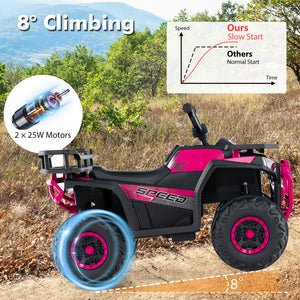 24V Kids Ride on Electric ATV Quad Car with Realistic Sounds and  LED Lights